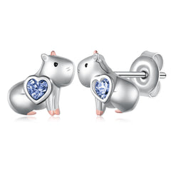 Capybara Gifts Capybara Earrings 925 Sterling Silver Capybara Stuff Birthday Gifts Jewelry for Women (September)