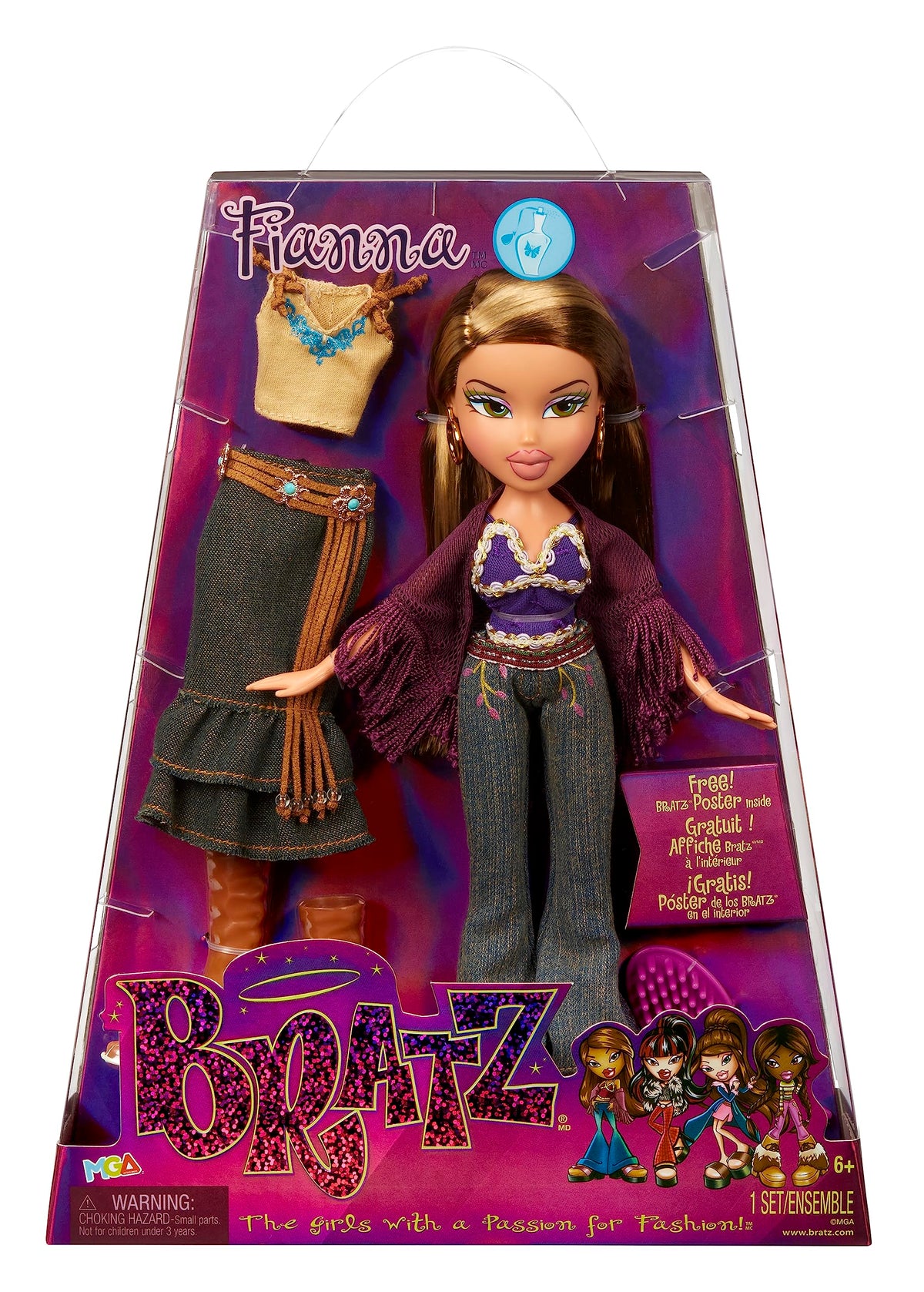 Bratz Original Fashion Doll Fianna Series 3 with 2 Outfits and Poster Collectors Ages 6 7 8 9 10+