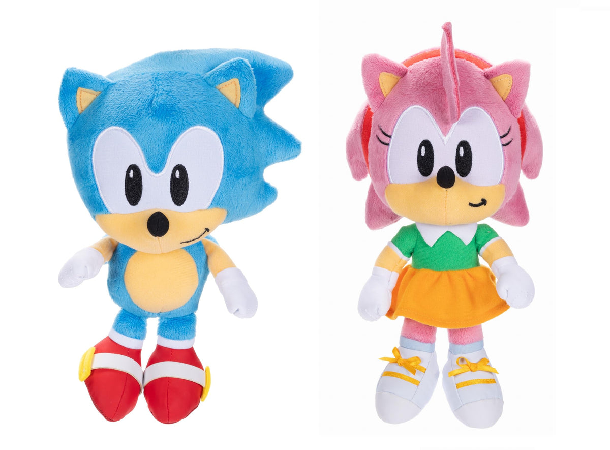 Sonic The Hedgehog 9" Plush 2-Pack Sonic & Amy Collectible Stuffed Toy