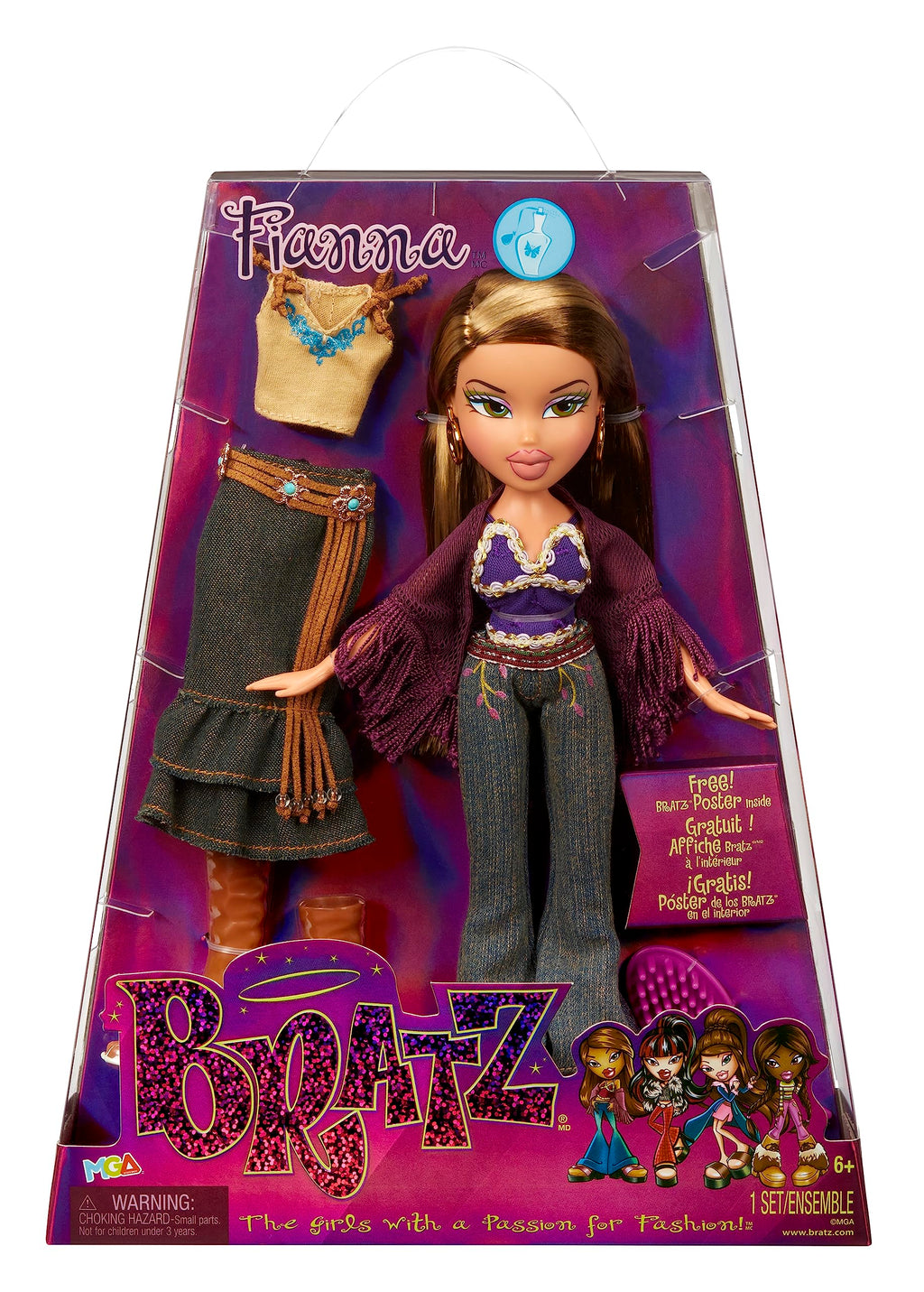 Bratz Original Fashion Doll Fianna Series 3 with 2 Outfits and Poster Collectors Ages 6 7 8 9 10+