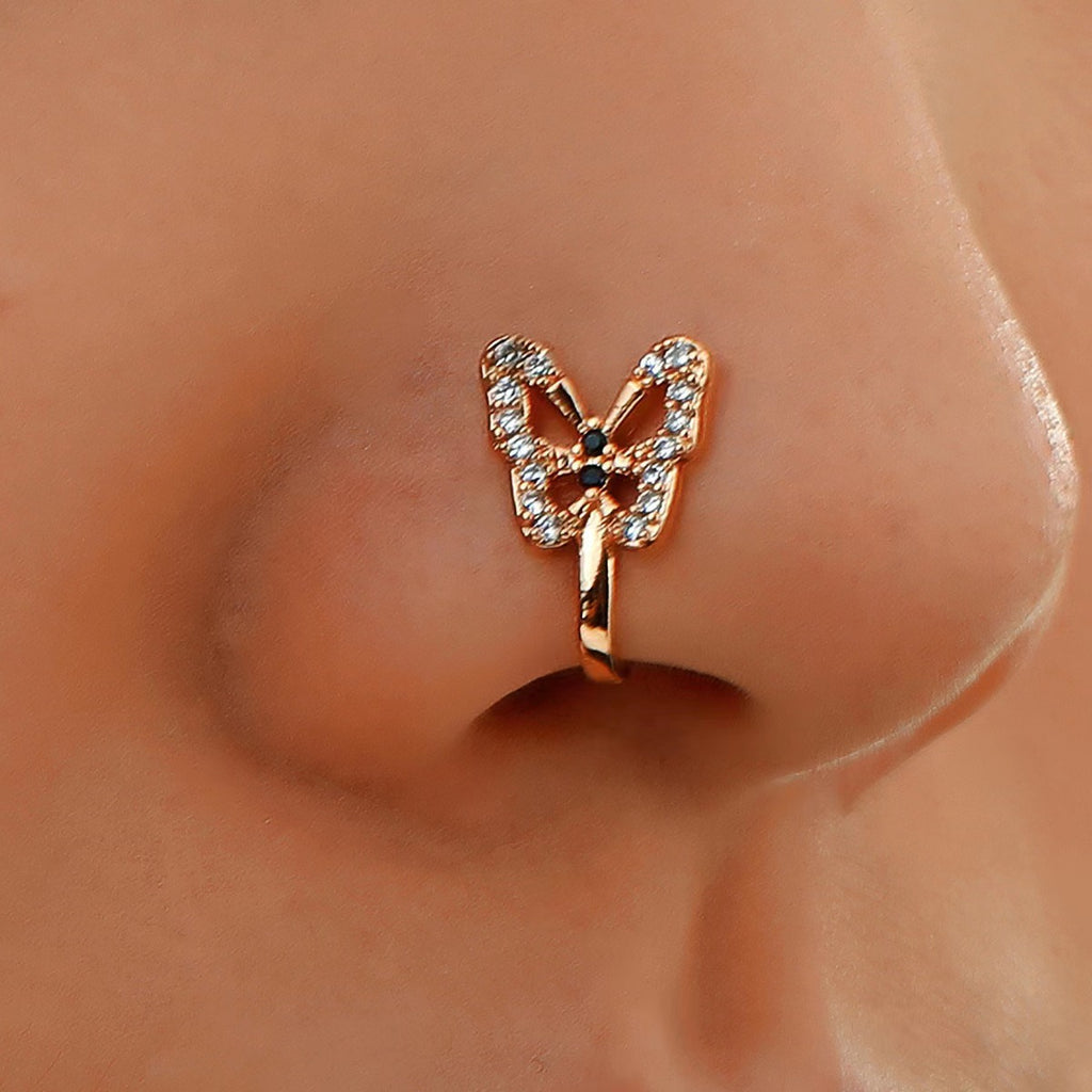 U-Shaped Butterfly Nose Ring